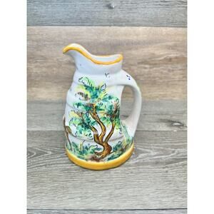 Vintage Ethan Allen Earthenware Pitcher 7-1/2” Hand painted Made In Spain